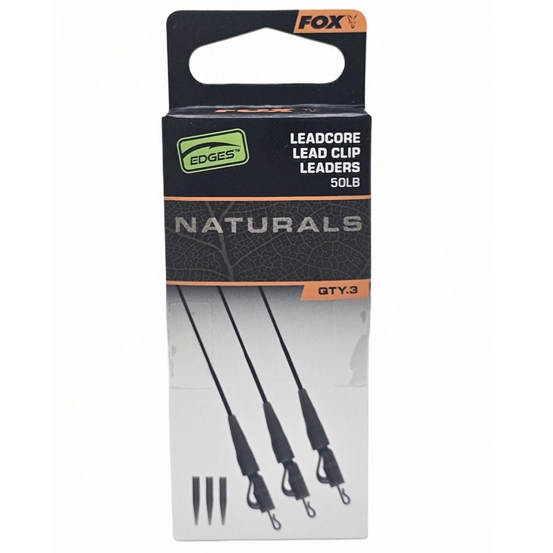 Fox Edges Naturals Leadcore Lead Clip Leaders 50lb